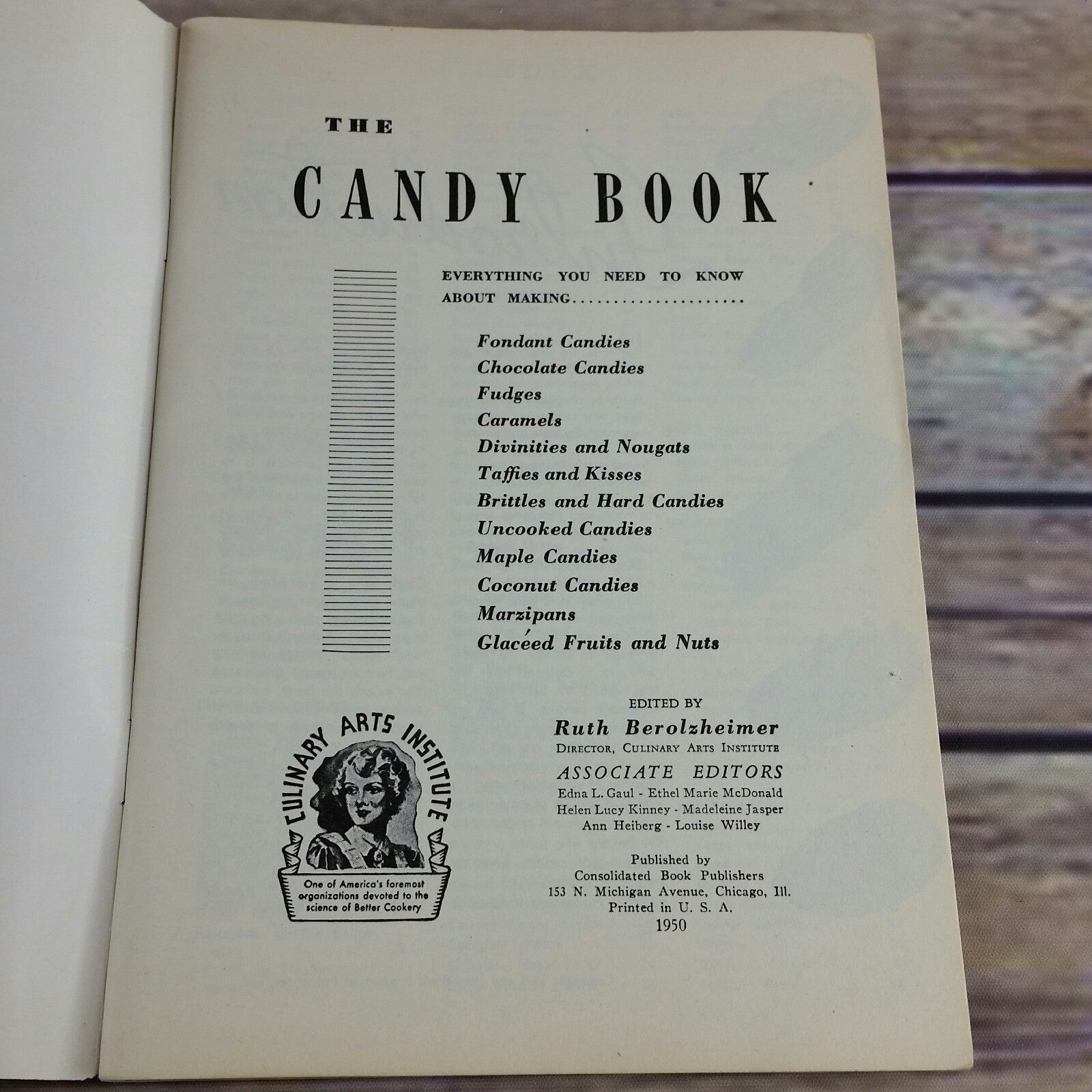 Vintage Candy Cookbook 250 Candy Recipes Culinary Arts Ruth Berolzheimer 1950 Candy Book Paperback Booklet - At Grandma's Table