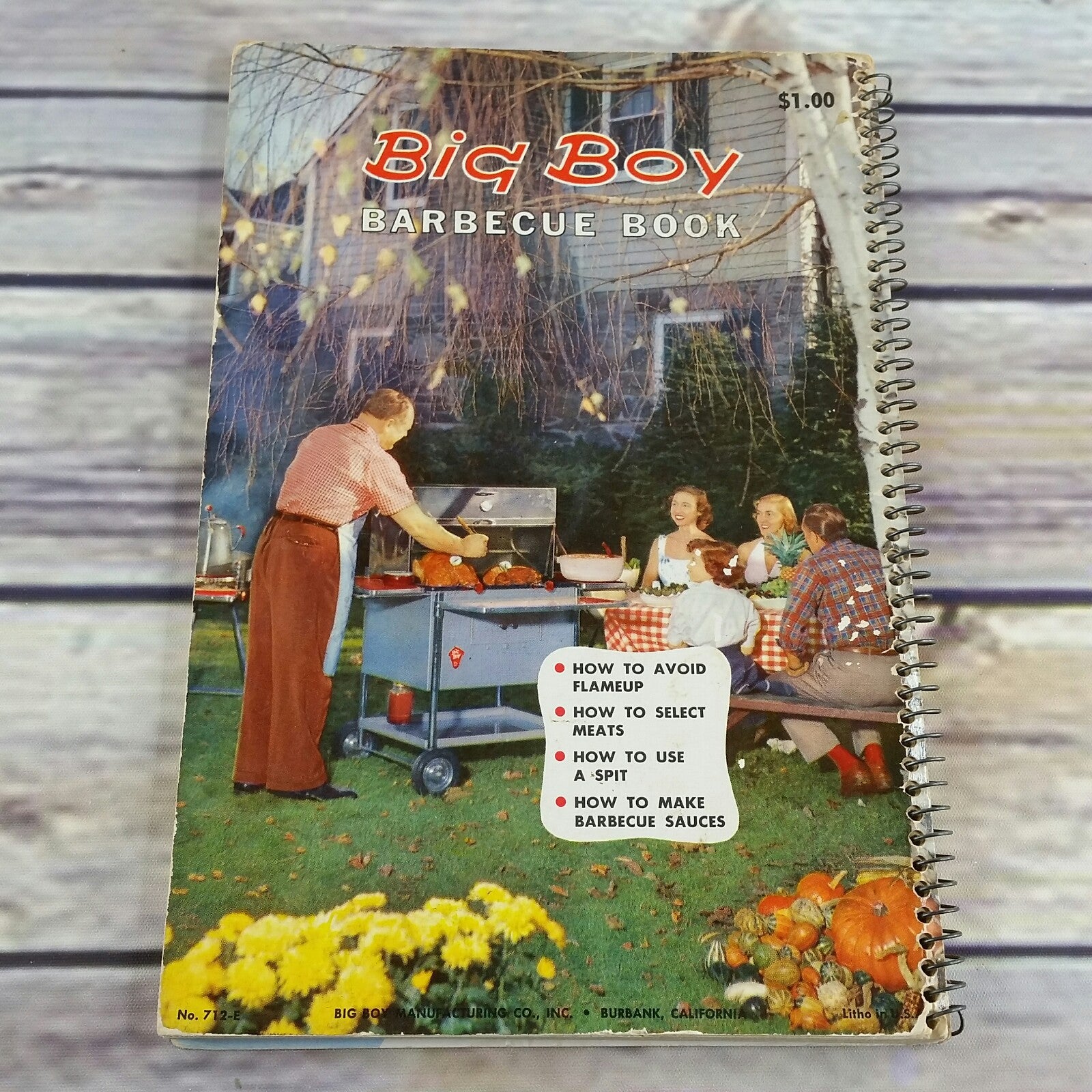 Vintage Cookbook Big Boy Barbecue Home Economics Big Boy Manufacturing Grilling 1957 Spiral Bound - At Grandma's Table