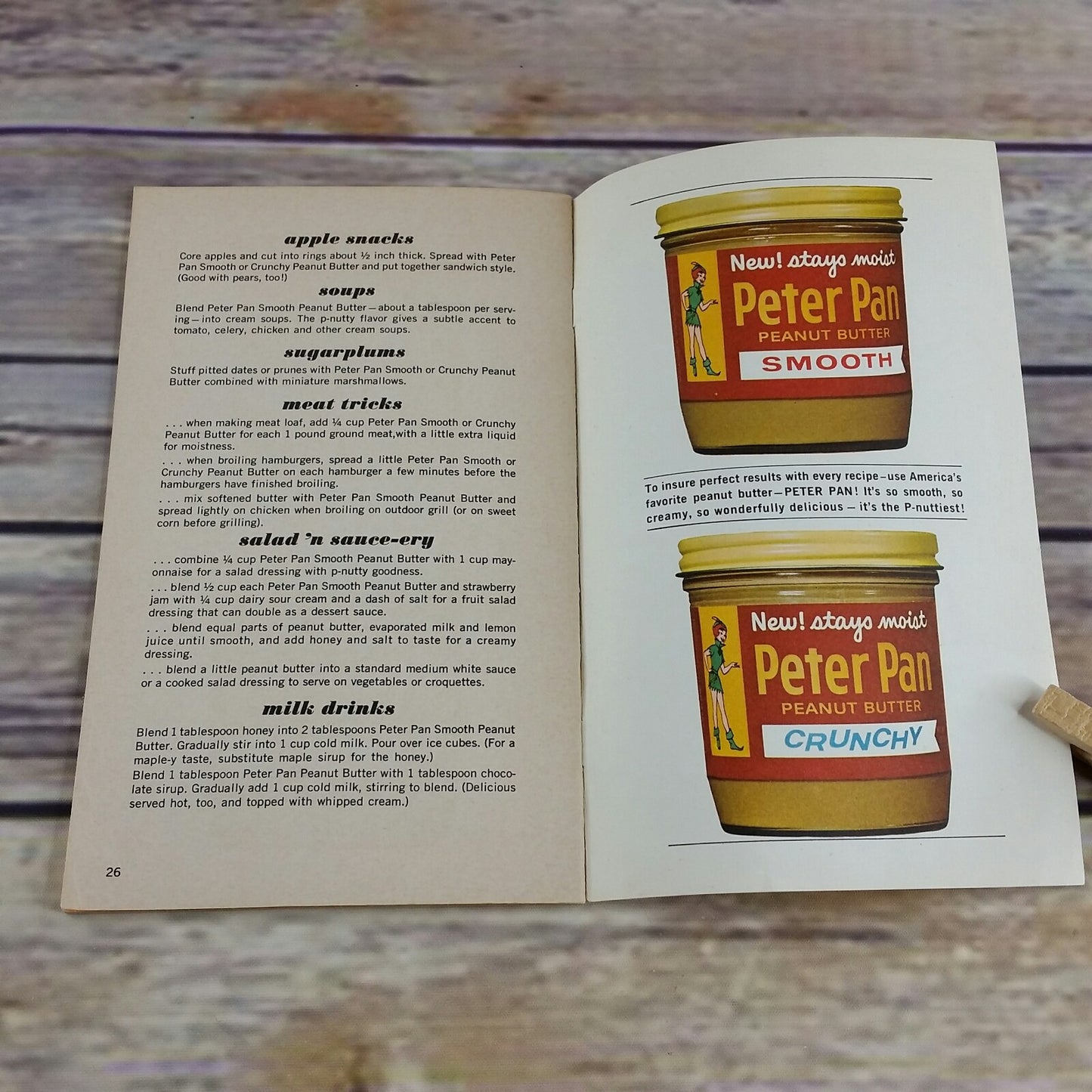 Vintage Cookbook Peter Pan Peanut Butter Recipes Promo Booklet 1963 Appetizers Breads Cakes Cookies and More - At Grandma's Table