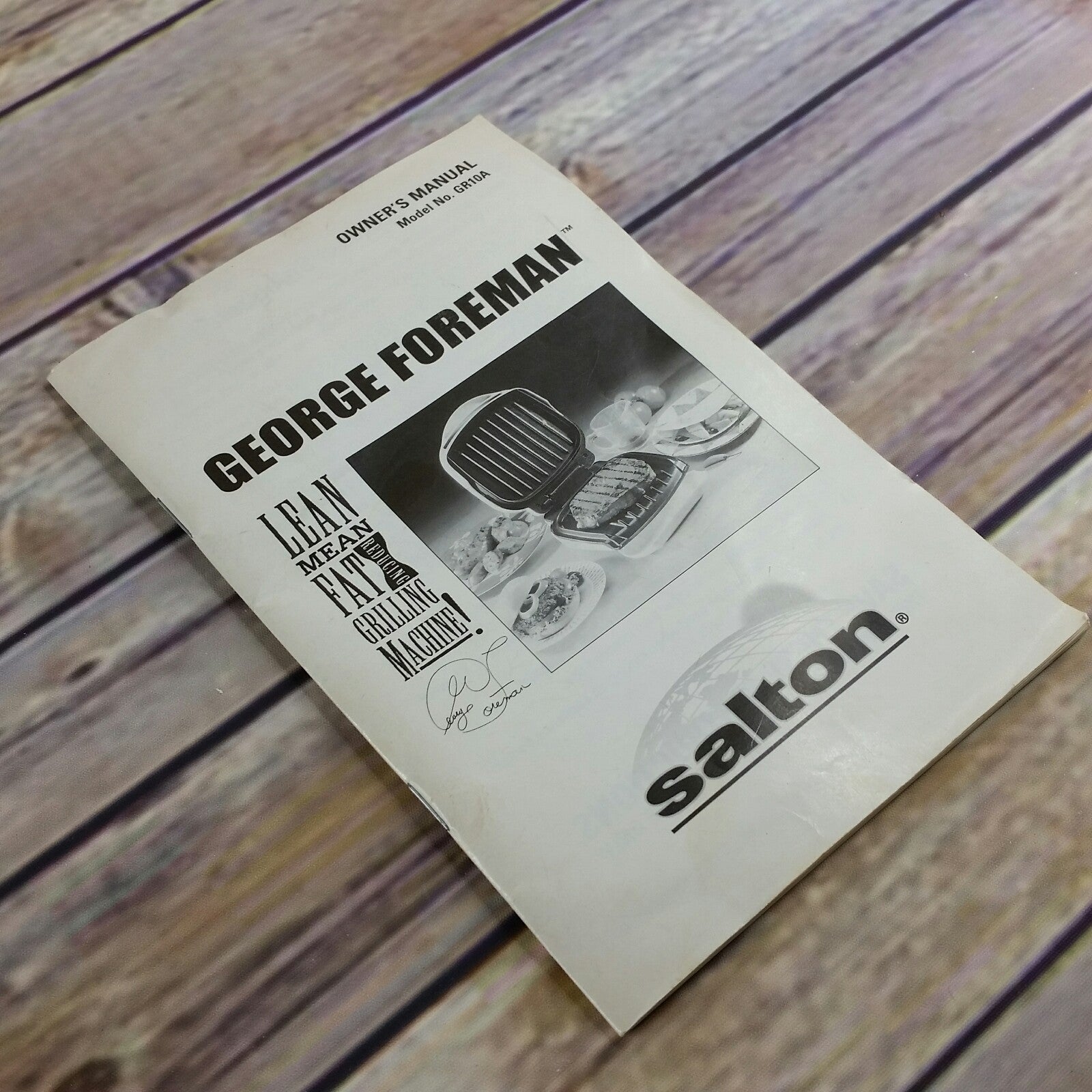 Vintage Cookbook George Foreman Instructions Recipes Manual Paperback Lean Mean Fat Reducing Grilling Machine Salton - At Grandma's Table