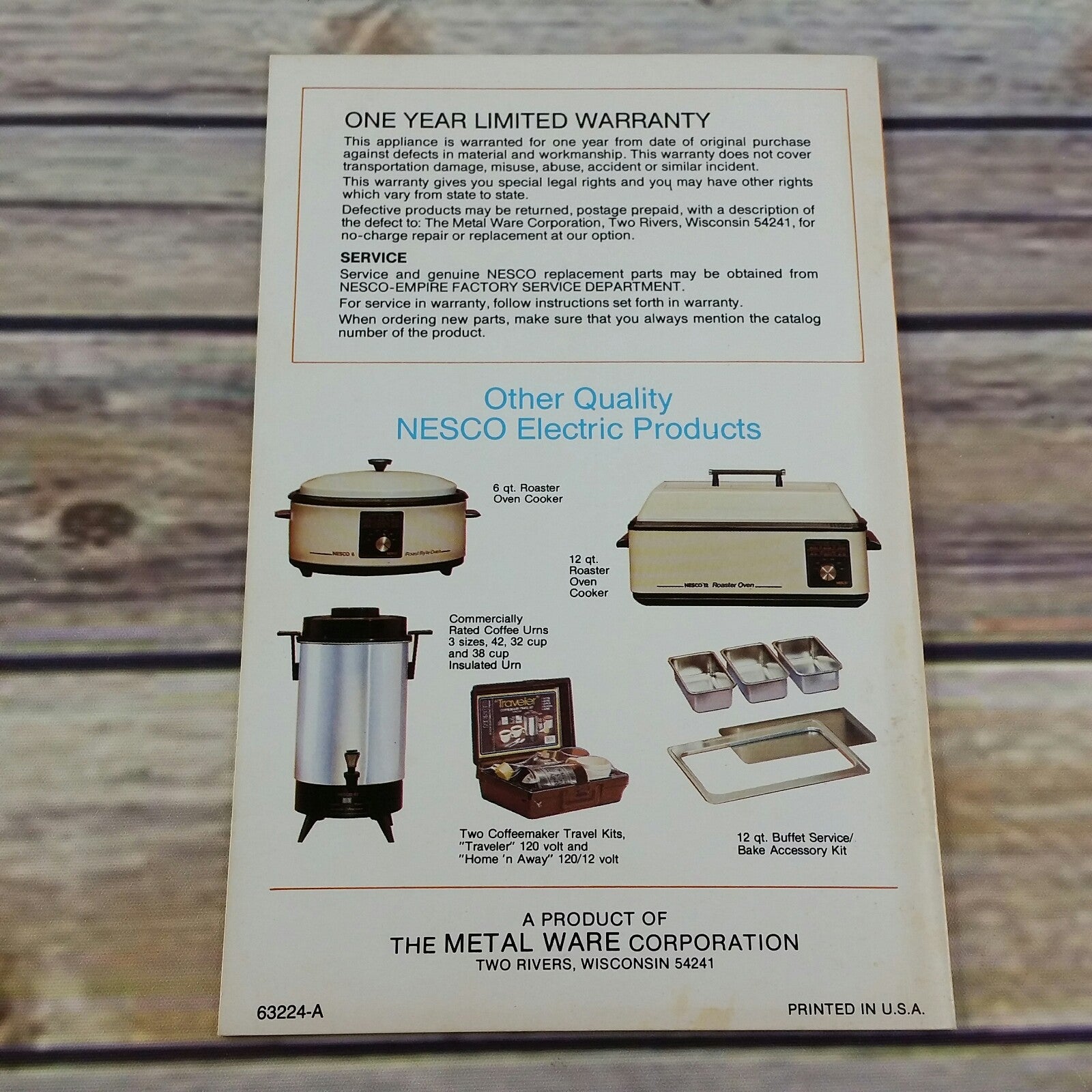 Vintage Cookbook Nesco Portable Electric 4 qt Roaster Oven Cooking Recipes Promo 1970s 1980s Manual Booklet Instructions - At Grandma's Table