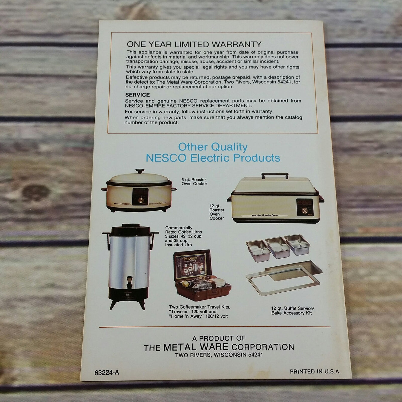 Vintage Cookbook Nesco Portable Electric 4 qt Roaster Oven Cooking