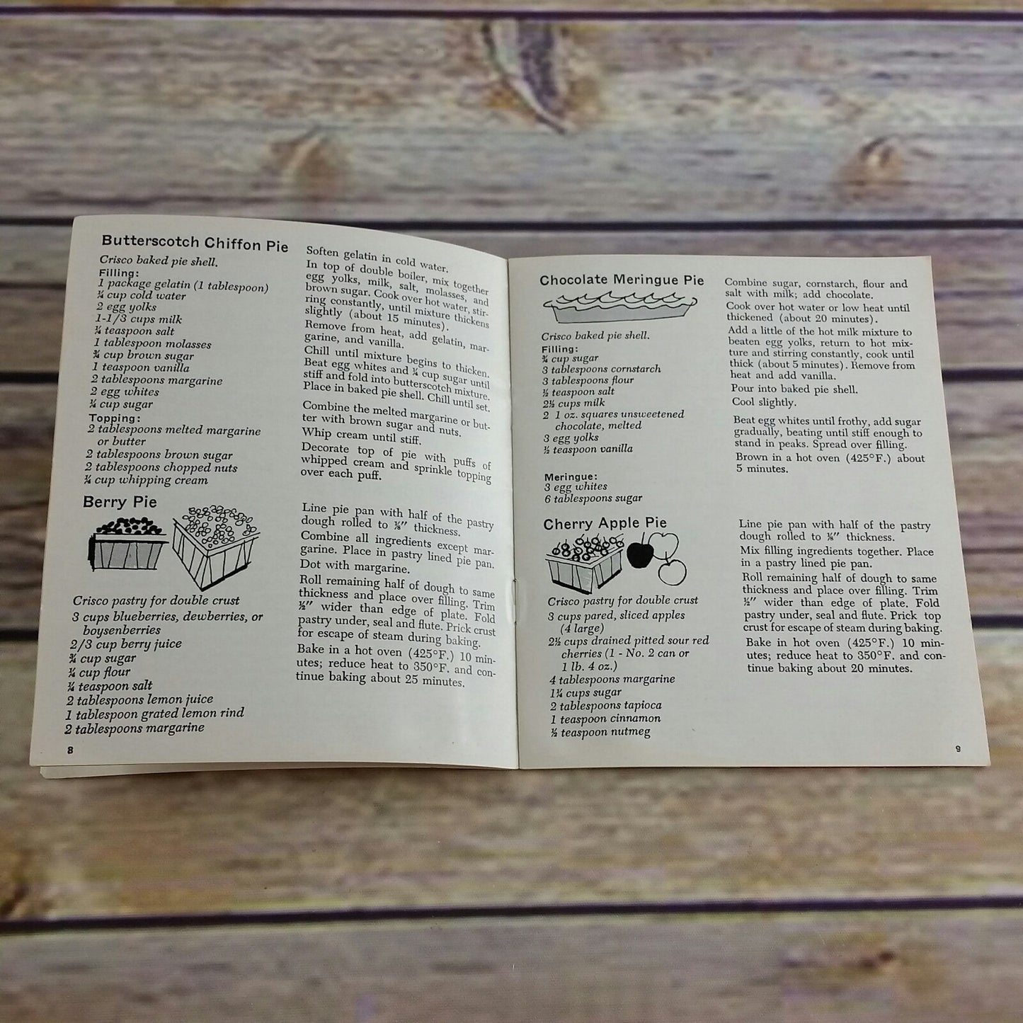 Vintage Cookbook Crisco Promo Easy as Pie Recipes Booklet 1940s or 1950s - At Grandma's Table
