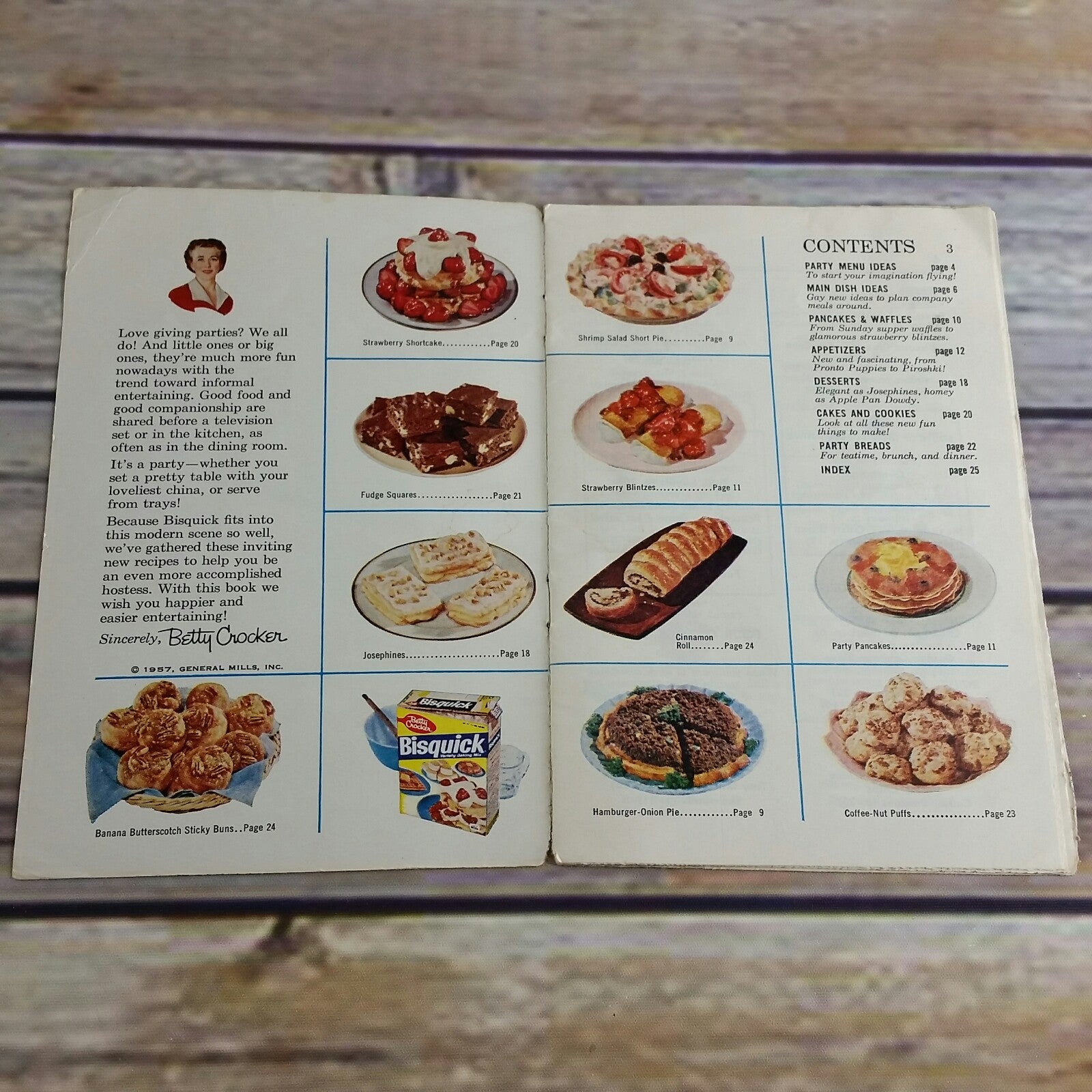 Vintage Cookbook Betty Crocker Bisquick Party Book Recipes 1957 Promo Paperback Booklet - At Grandma's Table
