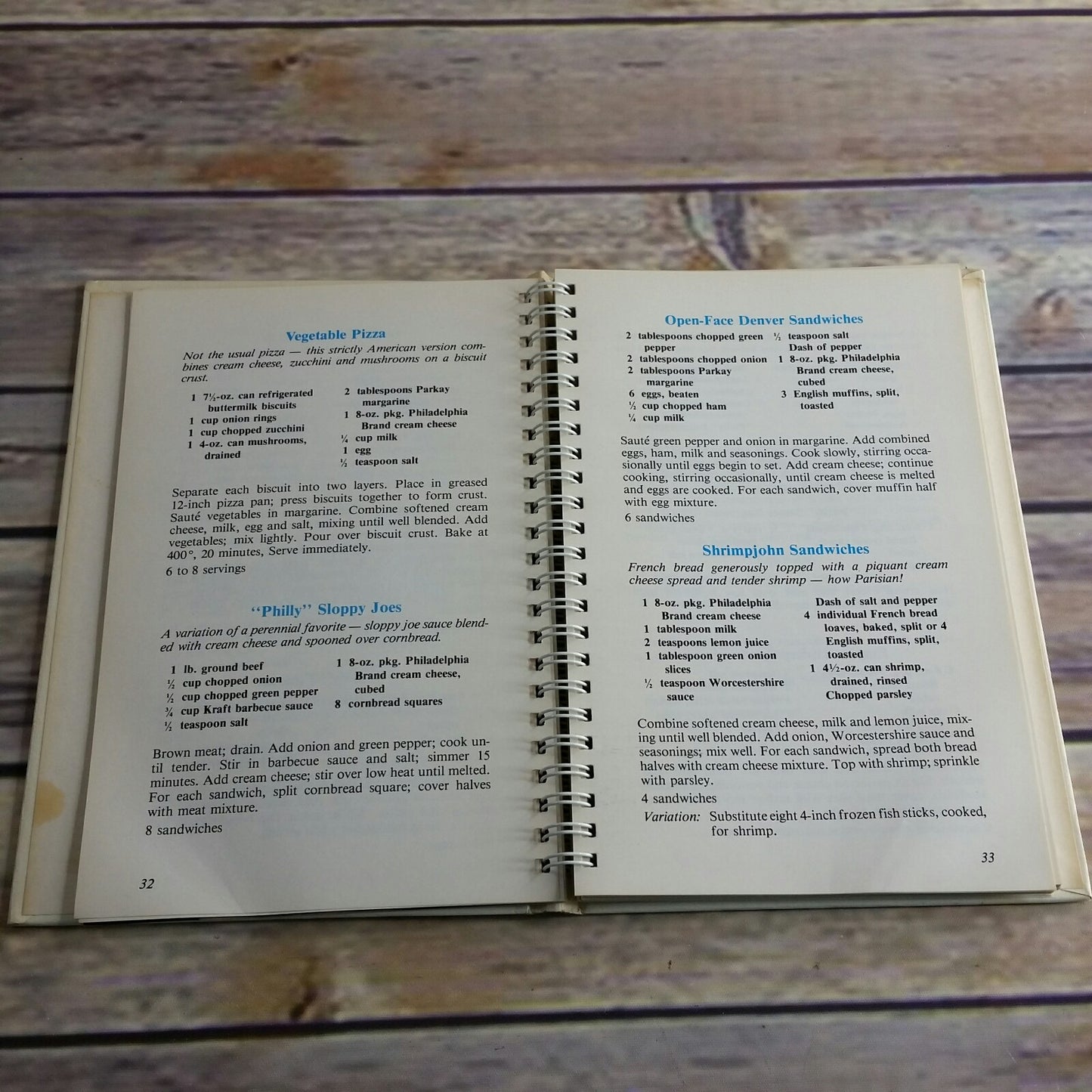 Vintage Philadelphia Cream Cheese Cookbook Promo Recipes 1981 Kraft Spiral Hardcover First Printing