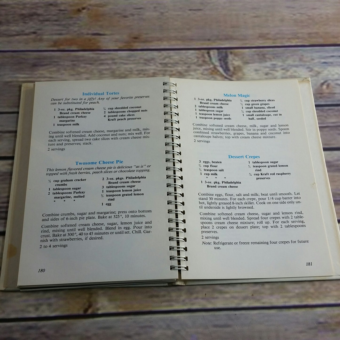 Vintage Philadelphia Cream Cheese Cookbook Promo Recipes 1981 Kraft Spiral Hardcover First Printing