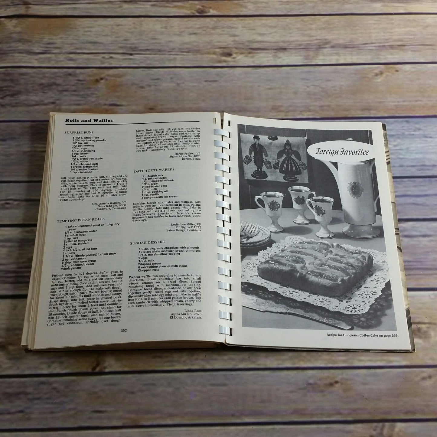 Vintage Sorority Cookbook Beta Sigma Phi International Desserts 1968 Cook Book Spiral Bound Blue Cover