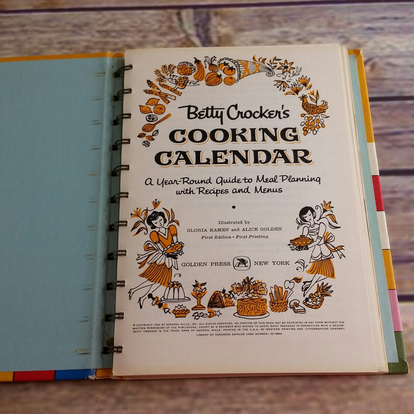 Vintage Cookbook Betty Crocker Cooking Calendar Recipes 1962 First Edition