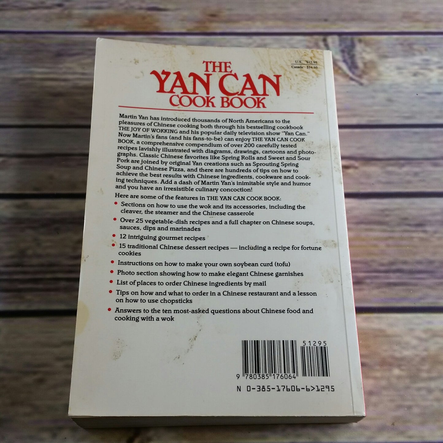 Vintage Cookbook Chinese Recipes The Yan Can Cook Book 1990 Paperback Martin Yan Public Television TV Show Chinese Cooking
