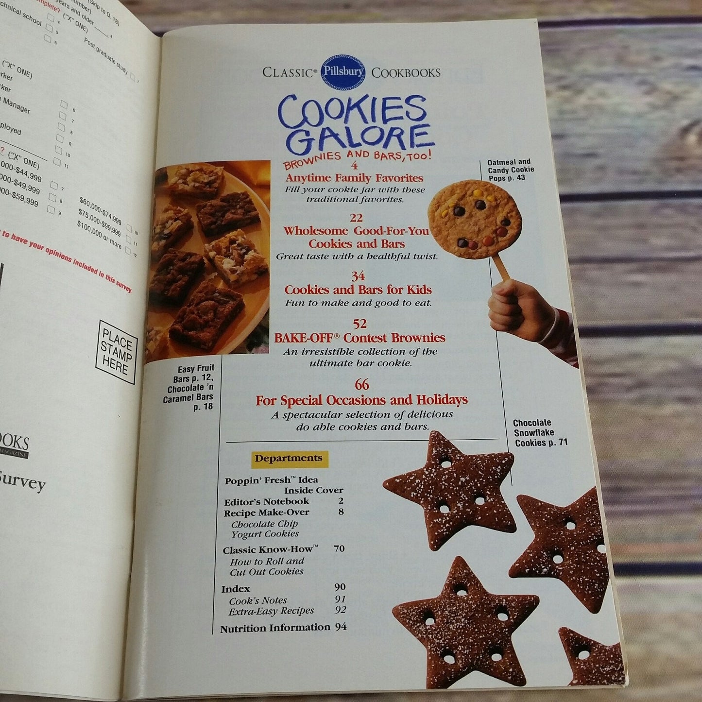 Vintage Cookbook Pillsbury Cookies Galore Brownies and Bars Recipes 1994 Paperback Booklet