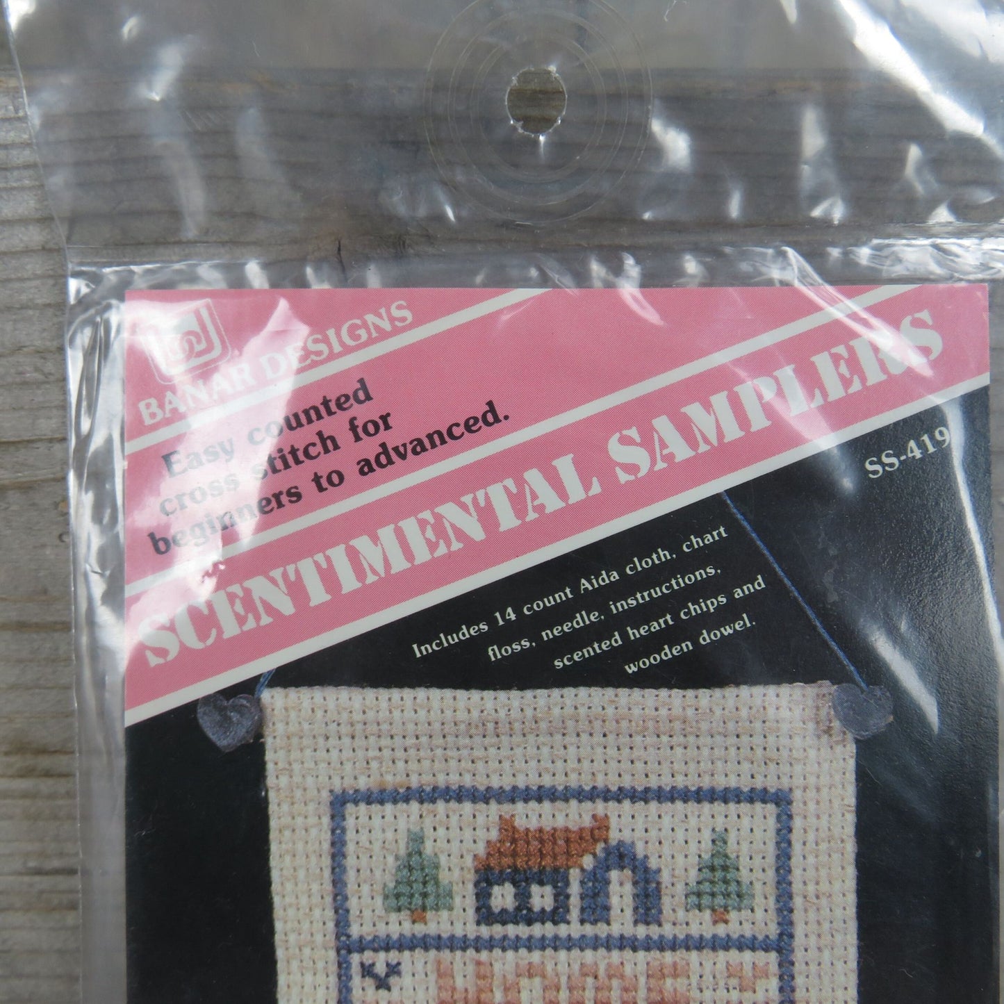 Counted Cross Stitch Kit Home Sweet Home Sampler Ornament Banar Designs SS-420 Tiny Sign