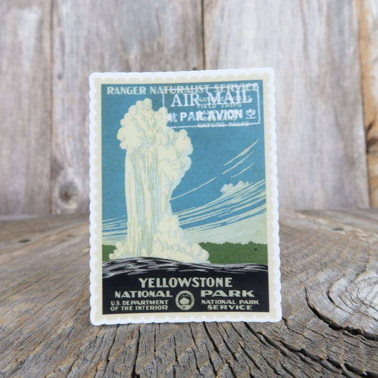 Yellowstone Old Faithful Sticker Vintage Stamp Wyoming National Park Waterproof Souvenir