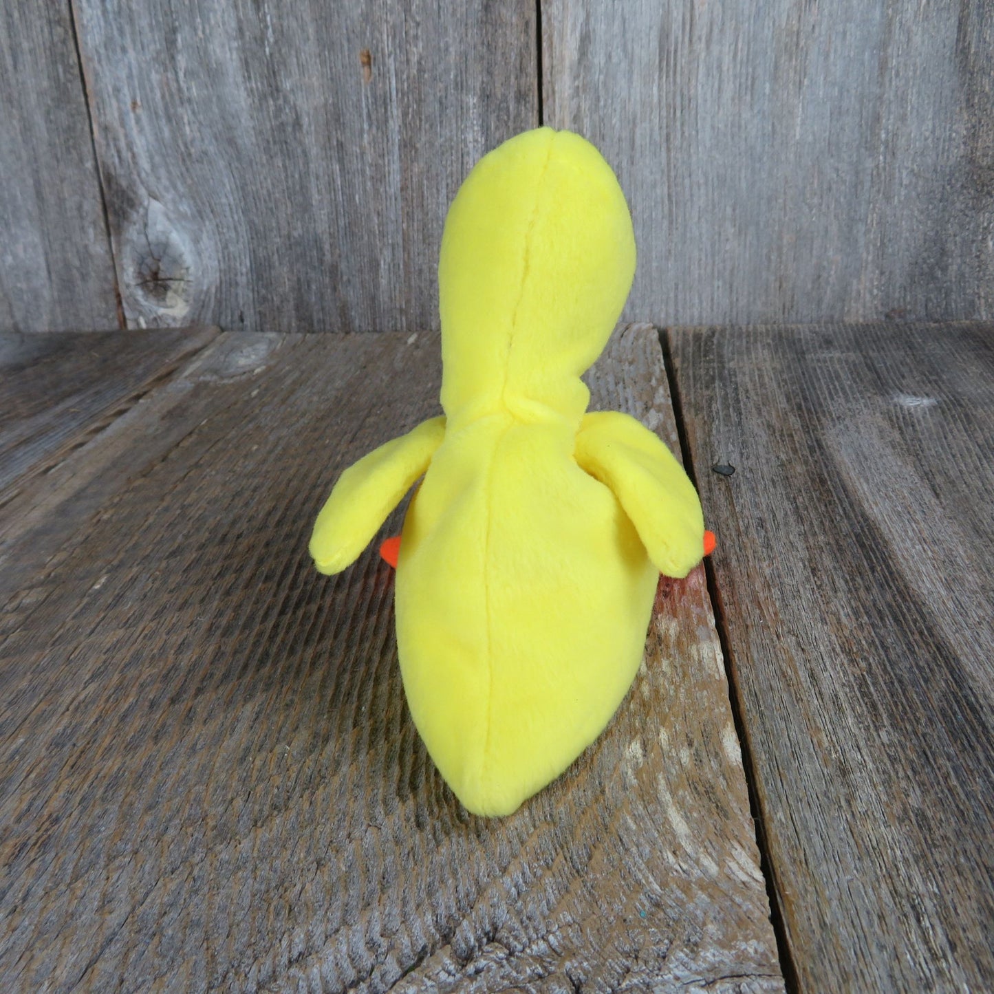Vintage Yellow Plush Beanie Baby Quackers Bird Bean Bag Stuffed Animal 1994