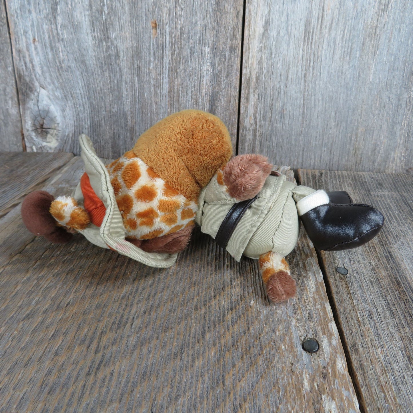 Big Head Giraffe in Safari Hat and Clothes Plush Beanie Weighted Bestever Toys Stuffed Animal