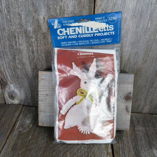 White Bunny Craft Kit Chenille-etts Projects Blue Jay Brand Easter Rabbit Pipe Cleaner Chenille Art Kids Activities Made in USA