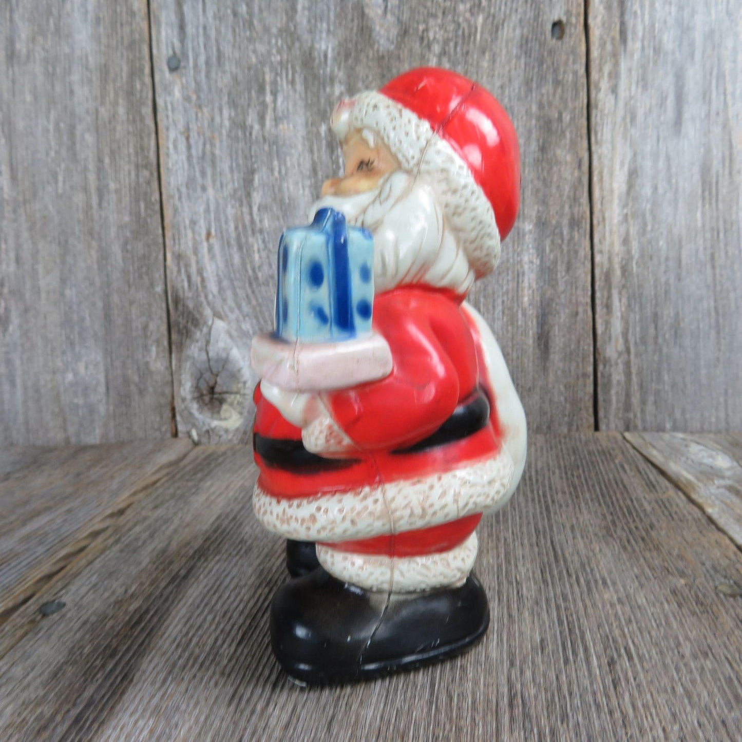 Vintage Santa Claus Bank Plastic Christmas Hong Kong Figurine Decoration Holiday