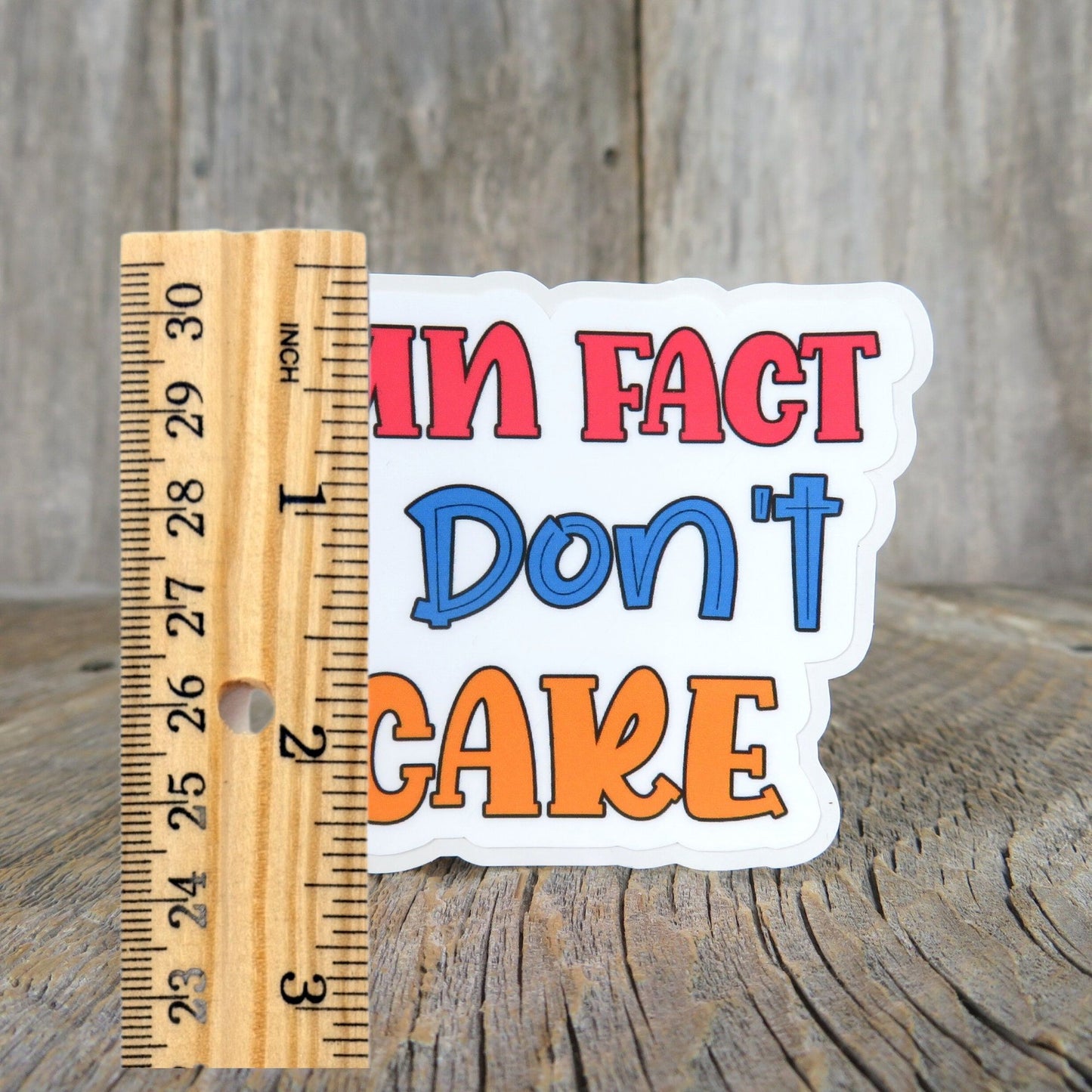 Fun Fact I Don't Care Sticker Full Color Social Funny Sarcastic Water Bottle Sticker