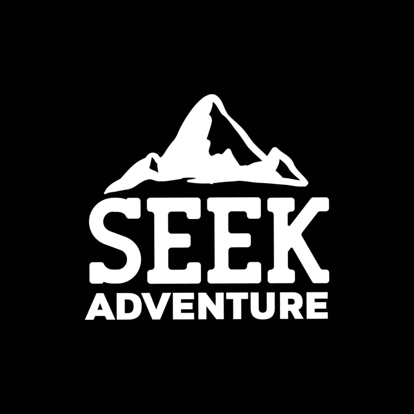 Seek Adventure Vinyl Decal White Mountains Outdoors Lover Car Water Bottle Laptop Sticker