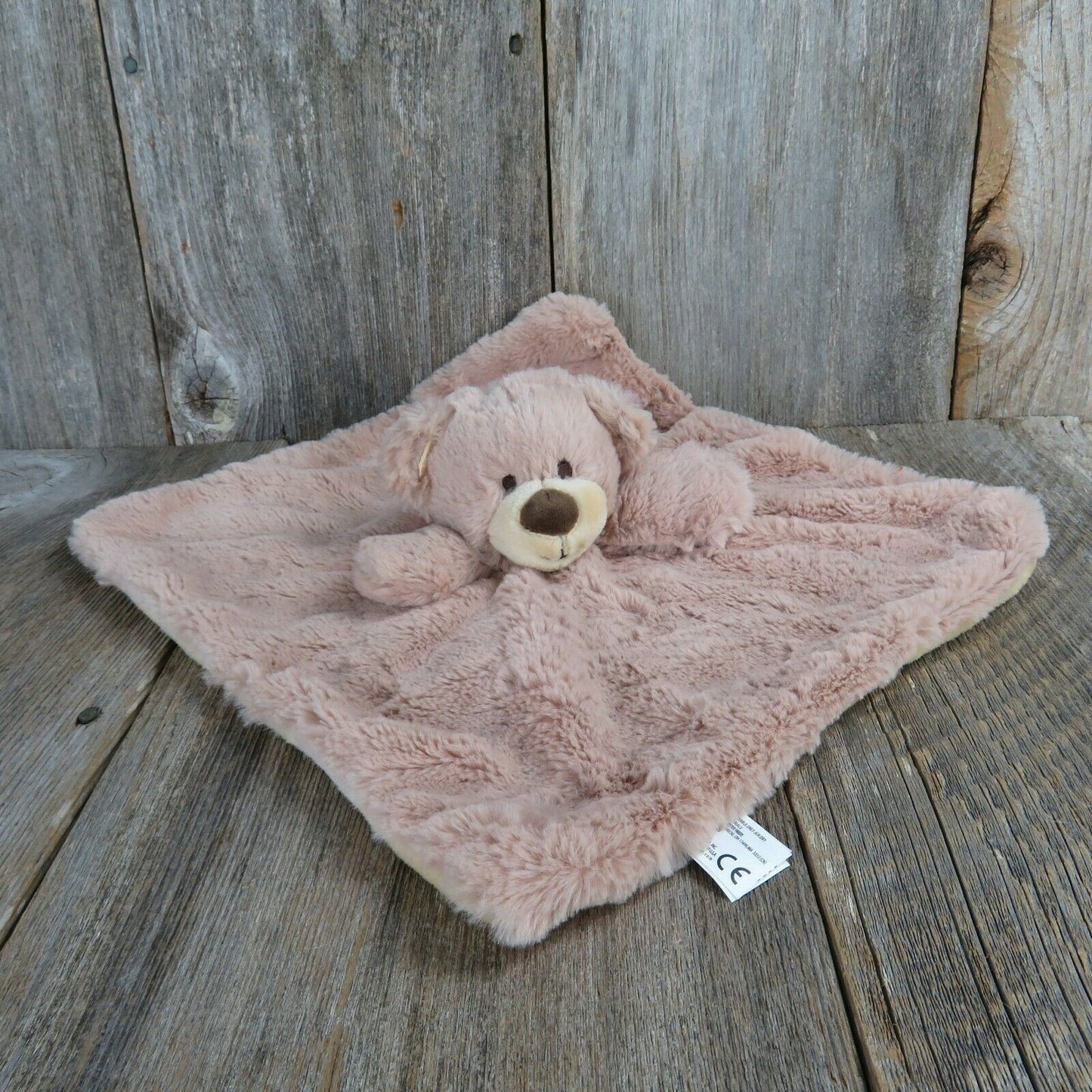 Bear Rattle Plush Lovie Blanket Brown Stuffed Animal Lovey Security Kellytoy