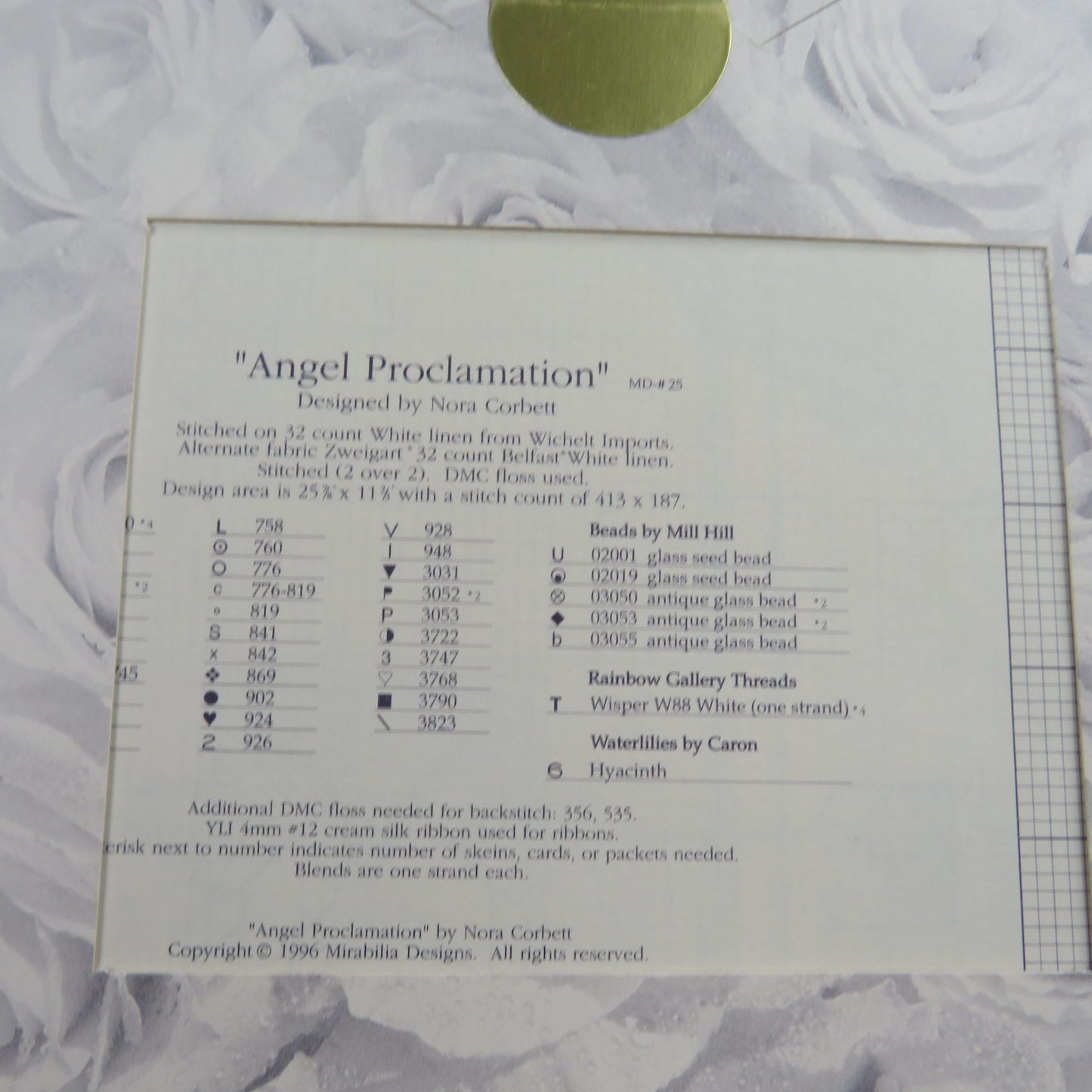 Cross Stitch Pattern Angel Proclamation Mirabilia Counted Nora Corbett Angels Dwell Here