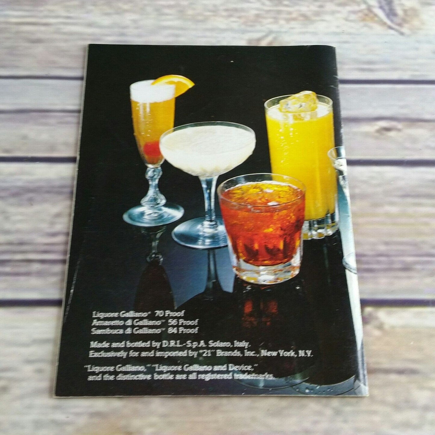 Vintage Cookbook Galliano Liqueur Recipes 1978 Italian Classics Recipes Alcohol Liquor Liquer Paperback Promo Booklet
