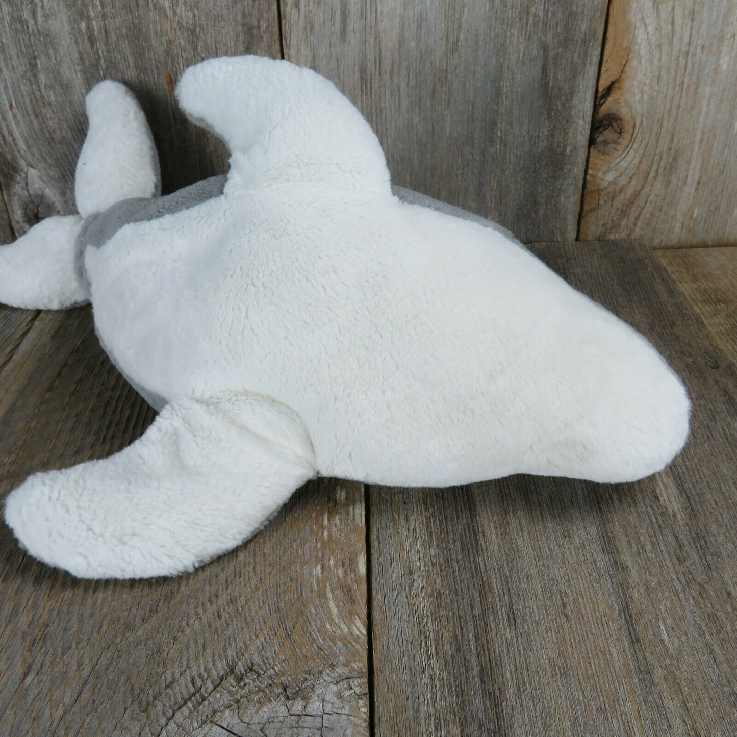 Dolphin Plush Grey White Blue Eyes Stuffed Animal