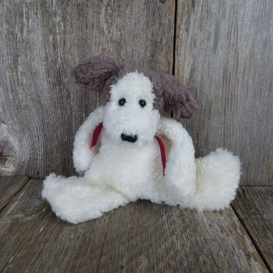 Vintage White and Brown Floppy Dog Weighted Limbs Bow Boyd's 1995