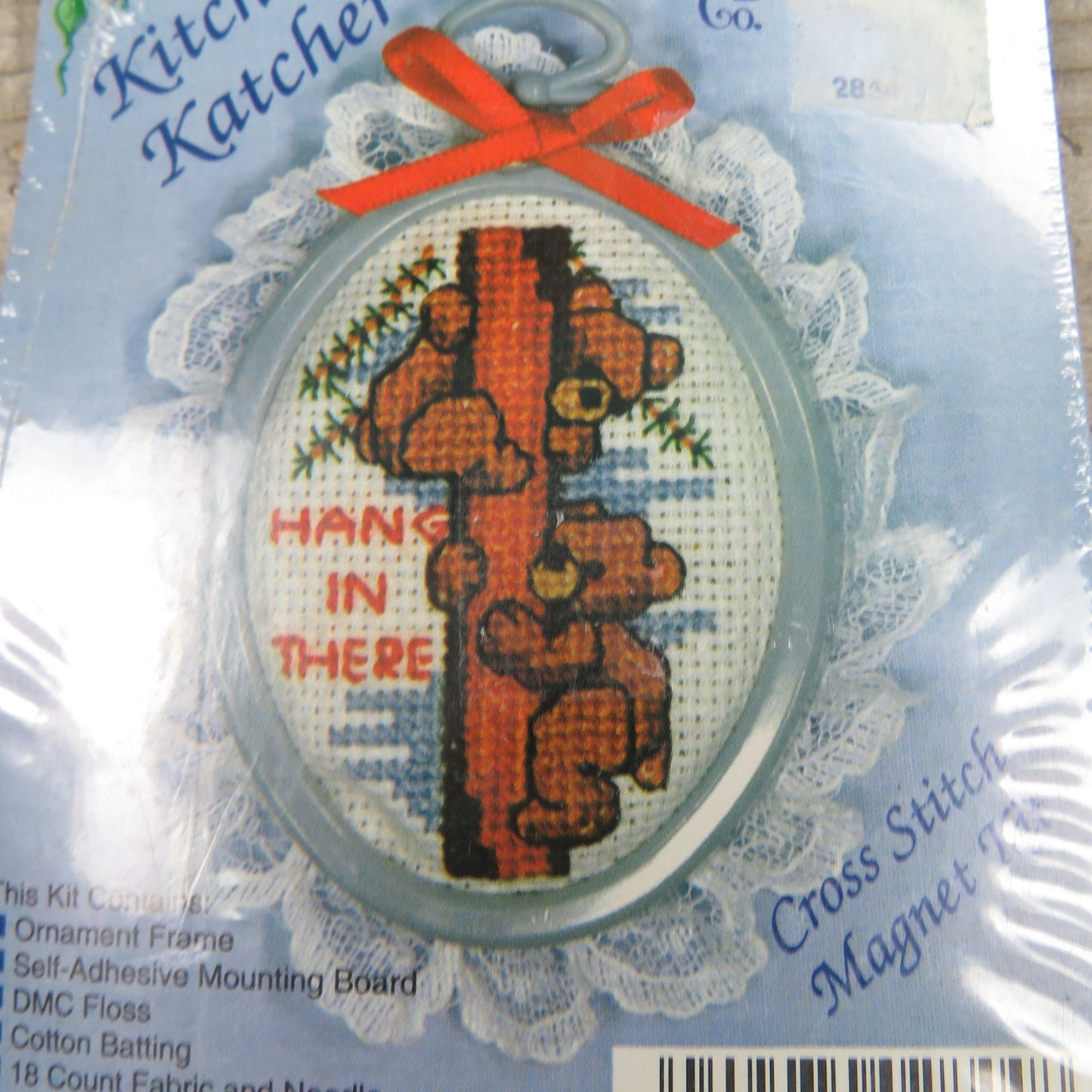 Bears Framed Cross Stitch Magnet Kit Hang In There Ornament New Berlin Co Kitchen Katcher USA