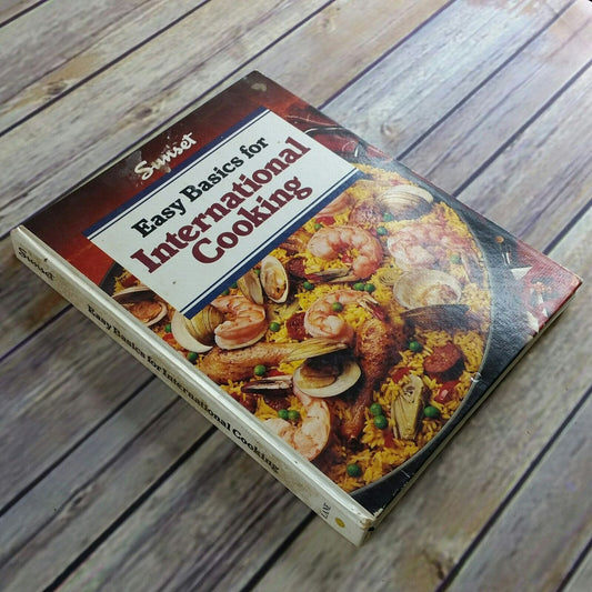 Vintage Cookbook Sunset Easy Basics for International Cooking Recipes 1984 1st Printing Spiral Bound Hardcover