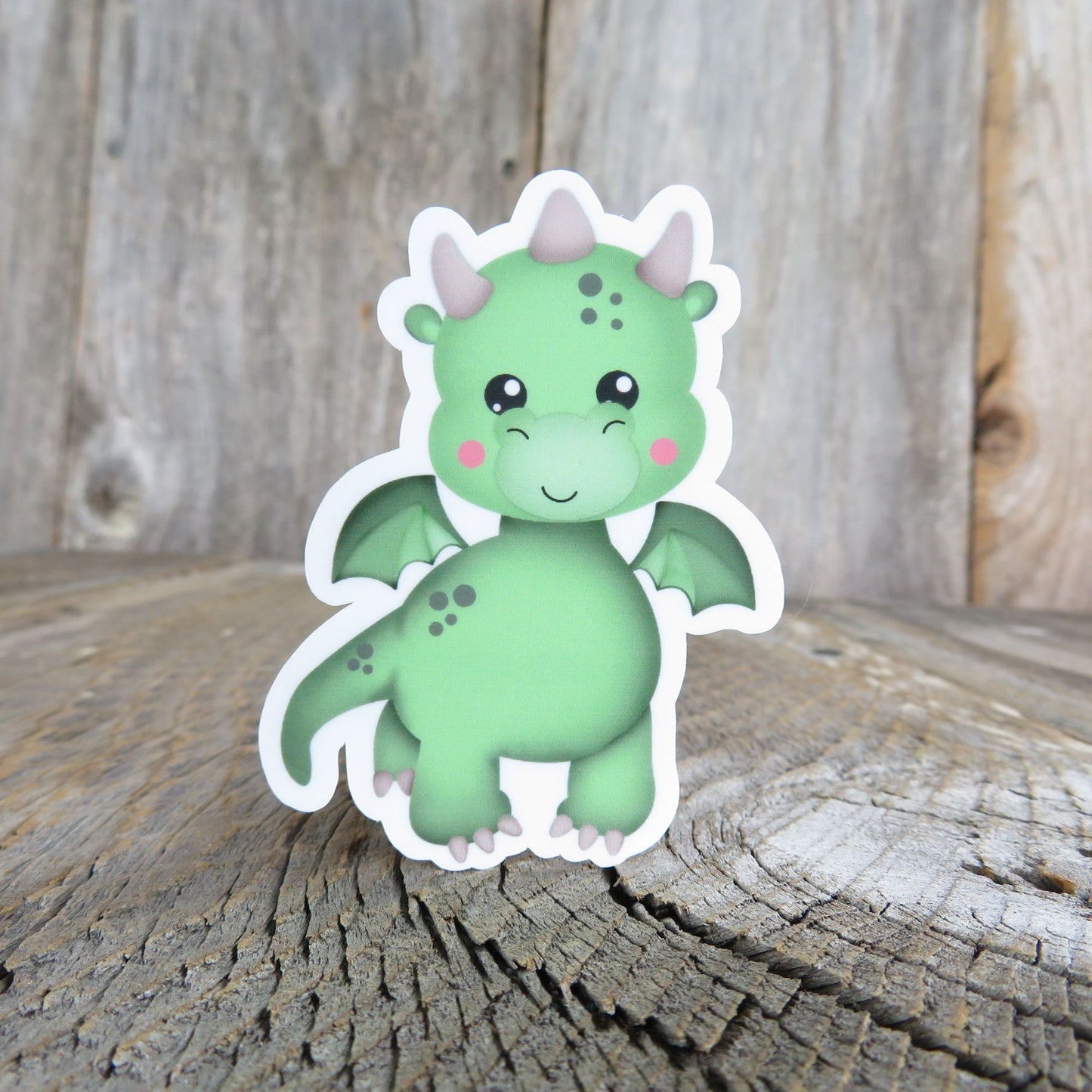Green Baby Dragon Sticker Full Color Waterproof Fantasy Lover Kids Water Bottle Sticker