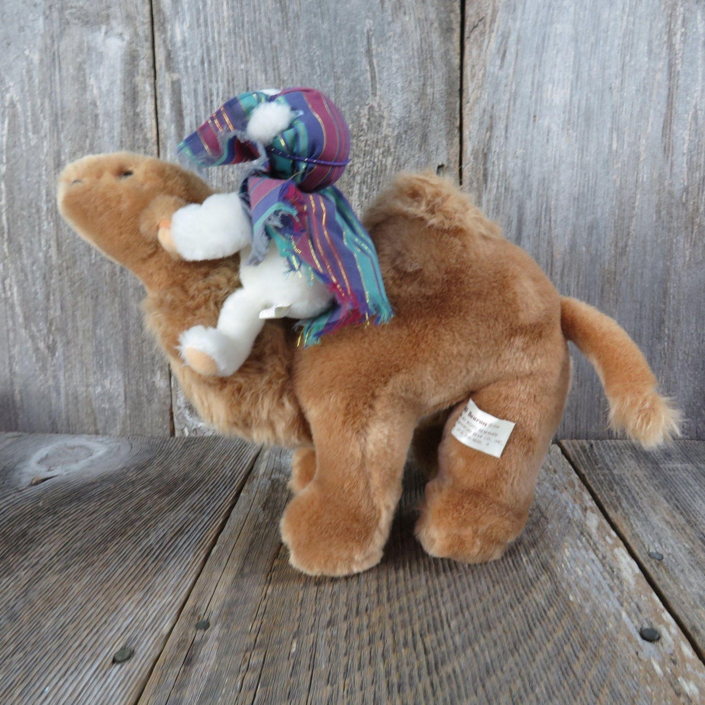 Vintage Camel with Bear Plush Oil Bearon North American Bear Co Desert Baron Camel Rider 1985