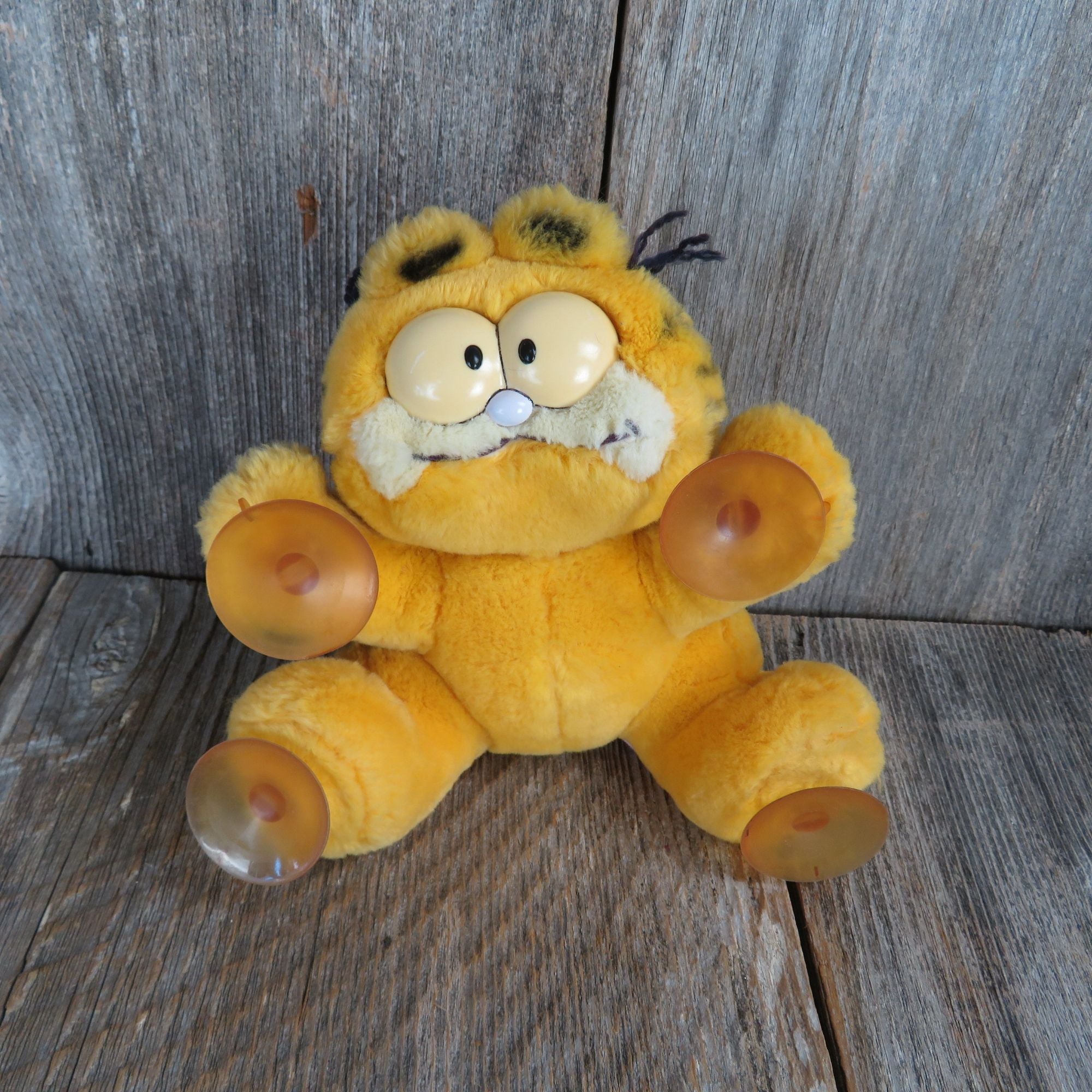 Vintage Garfield Plush Suction Cup Attack Cat Orange Cat Dakin Korea 1981  United Feature Comic Strip Cartoon