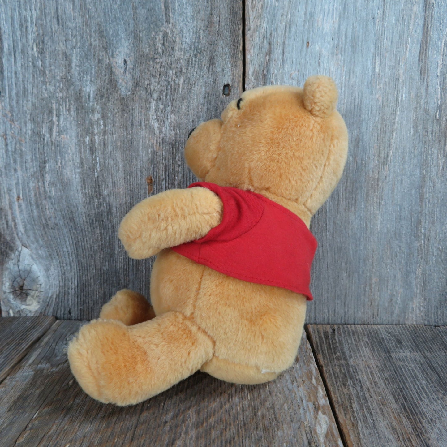 Vintage Winnie the Pooh Bear Plush Stuffed Animal Disney Orange Red Shirt