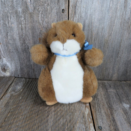 Vintage Squirrel Plush Selby Hallmark Woodland Creatures Stuffed Animal Blue Bow