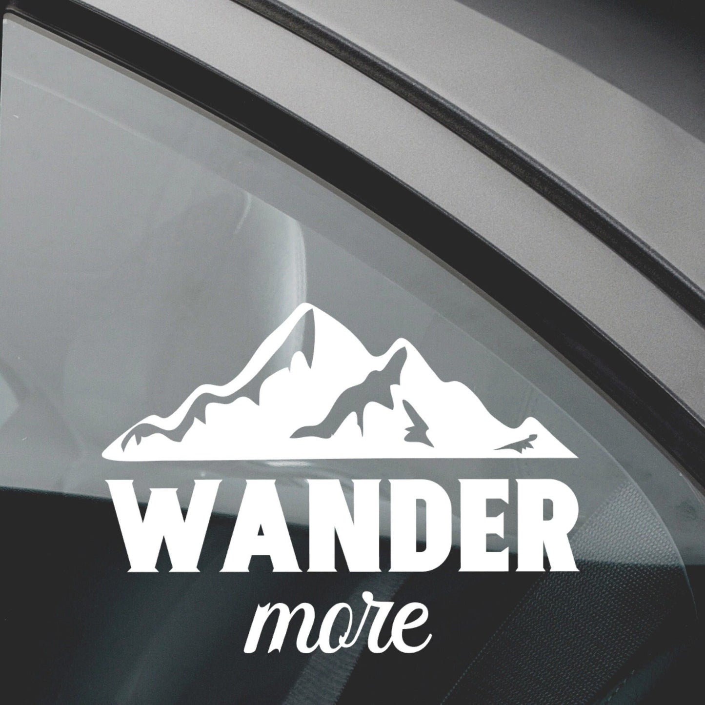 Wander More Vinyl Decal White Mountains Outdoors Lover Car Water Bottle Laptop Sticker