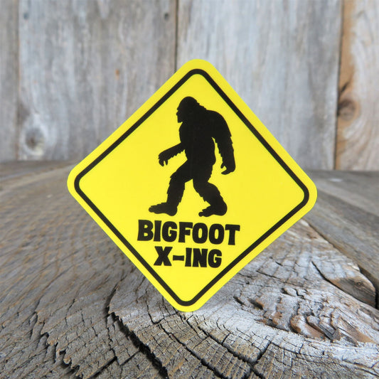 Bigfoot Crossing Sign Sticker Yellow Diamond Waterproof Legend  Water Bottle Laptop