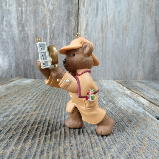 Vintage Teddy Bear Detective Ornament Hallmark Holiday Pursuit 1994 Keepsake