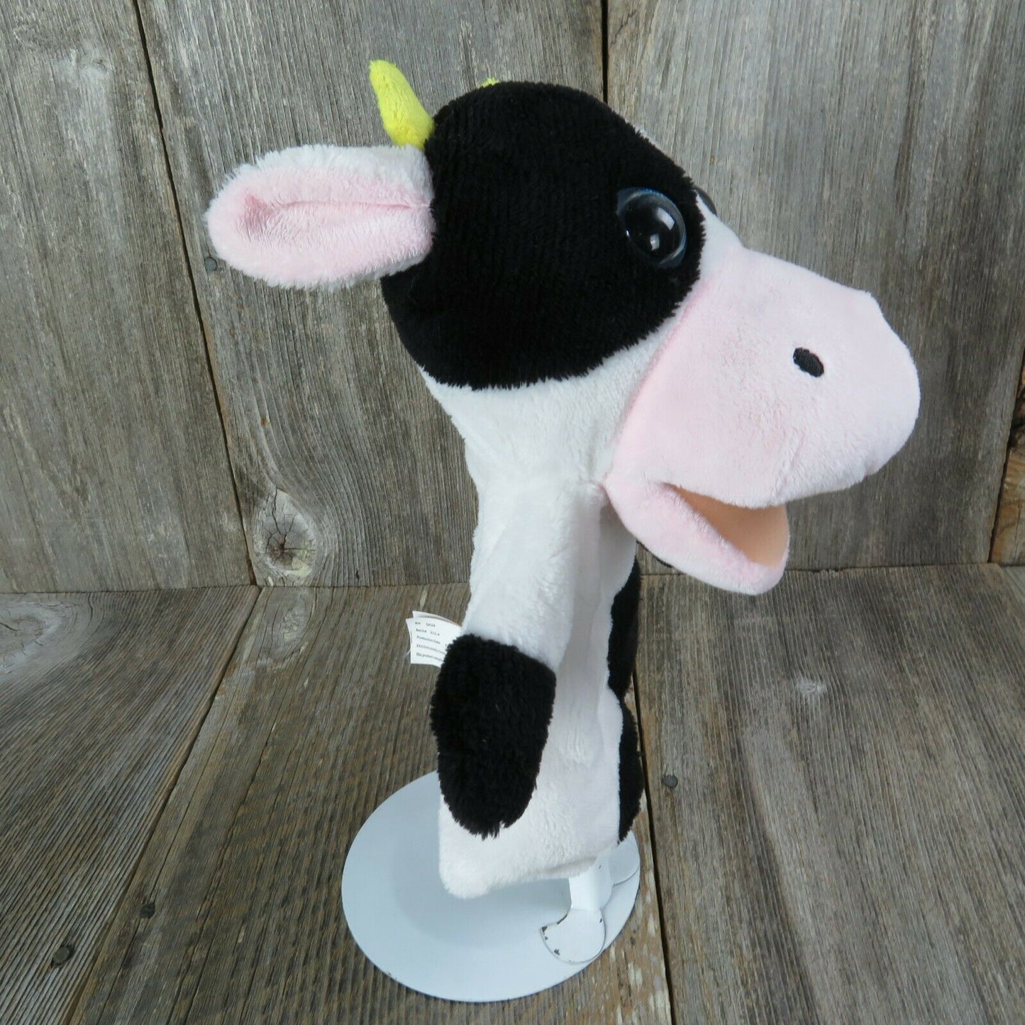 Cow Hand Puppet Black and White Plush KellyToy Stuffed Animal