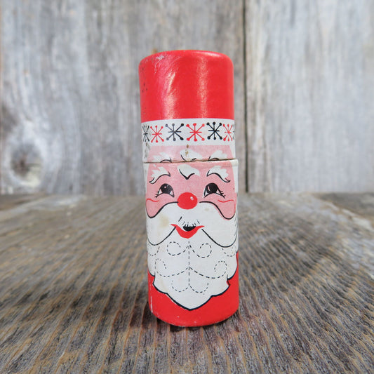 Vintage Santa Claus Matchbox Christmas Match Holder Tube Cardboard Taiwan