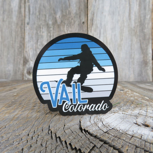 Snowboard Vail Colorado Sticker Blue Retro Sunset Souvenir Winter Sport