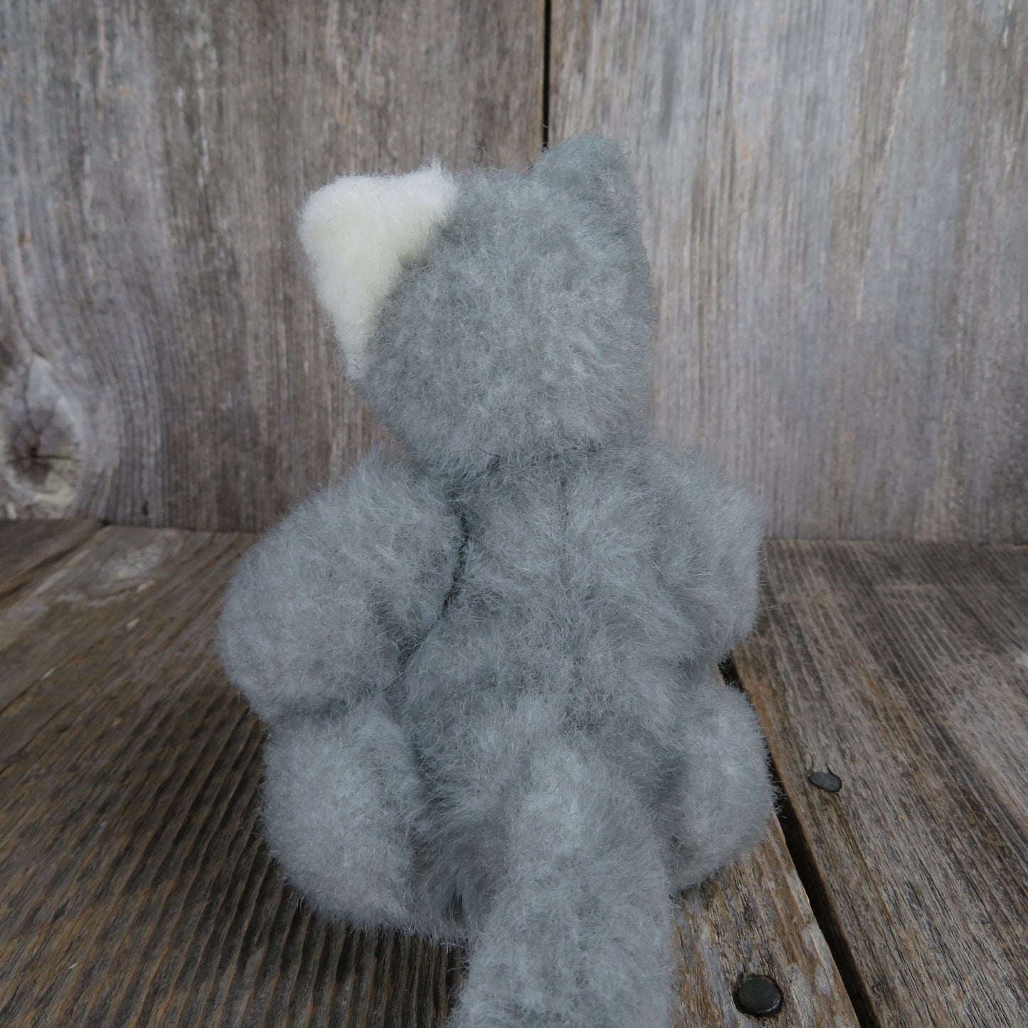 Vintage Cat Kitten Plush Beanie Baby Attic Treasures Gray Jointed Whiskers Bean Bag Stuffed Animal 1993