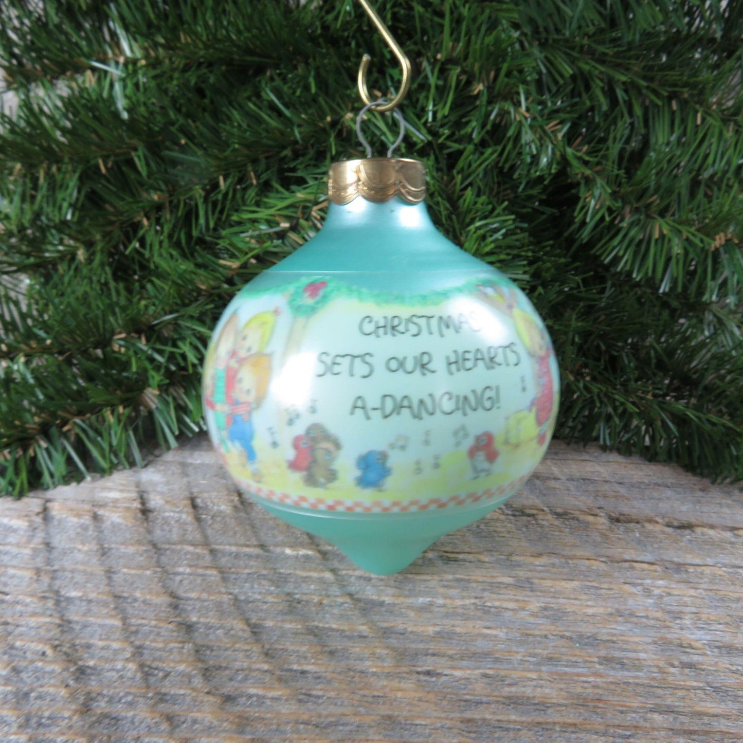 Vintage Betsey's Country Christmas Ornament Pointed Wrapped Ball Hallmark 1992 Betsey Clark