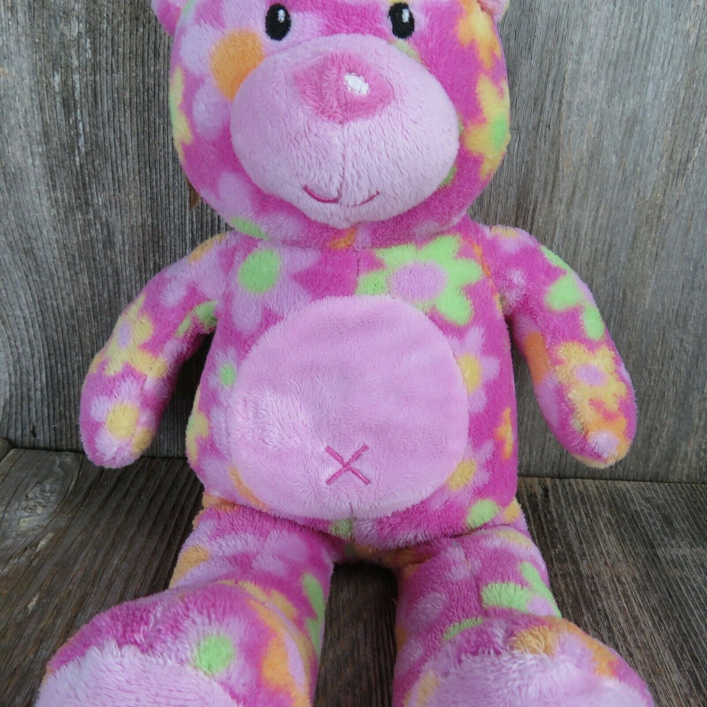 Pink Flowers Floral Teddy Bear Plush First Impressions Macys Stuffed Toy 15”