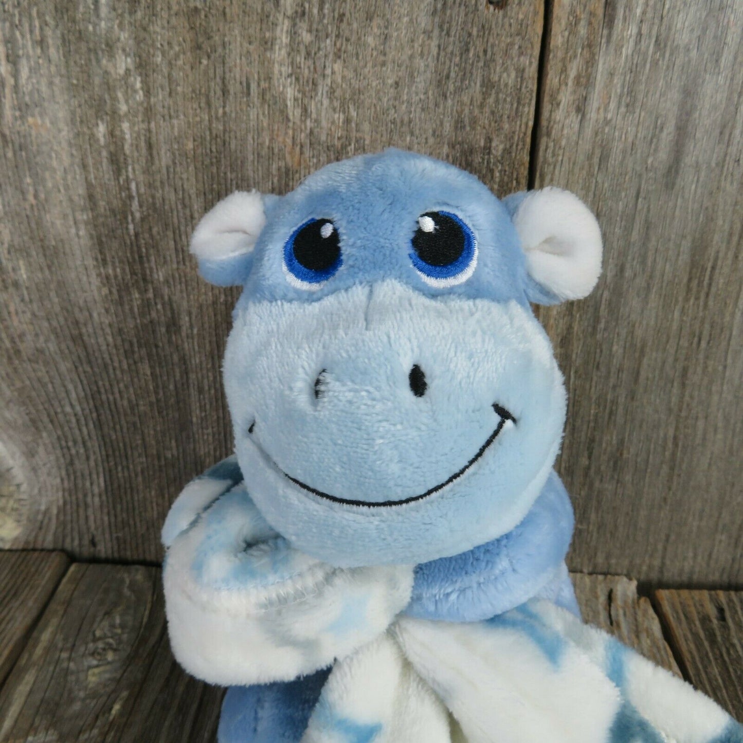 Blue Hippo Plush Lovey Security Blanket Stars Stuffed Animal Little Beginnings