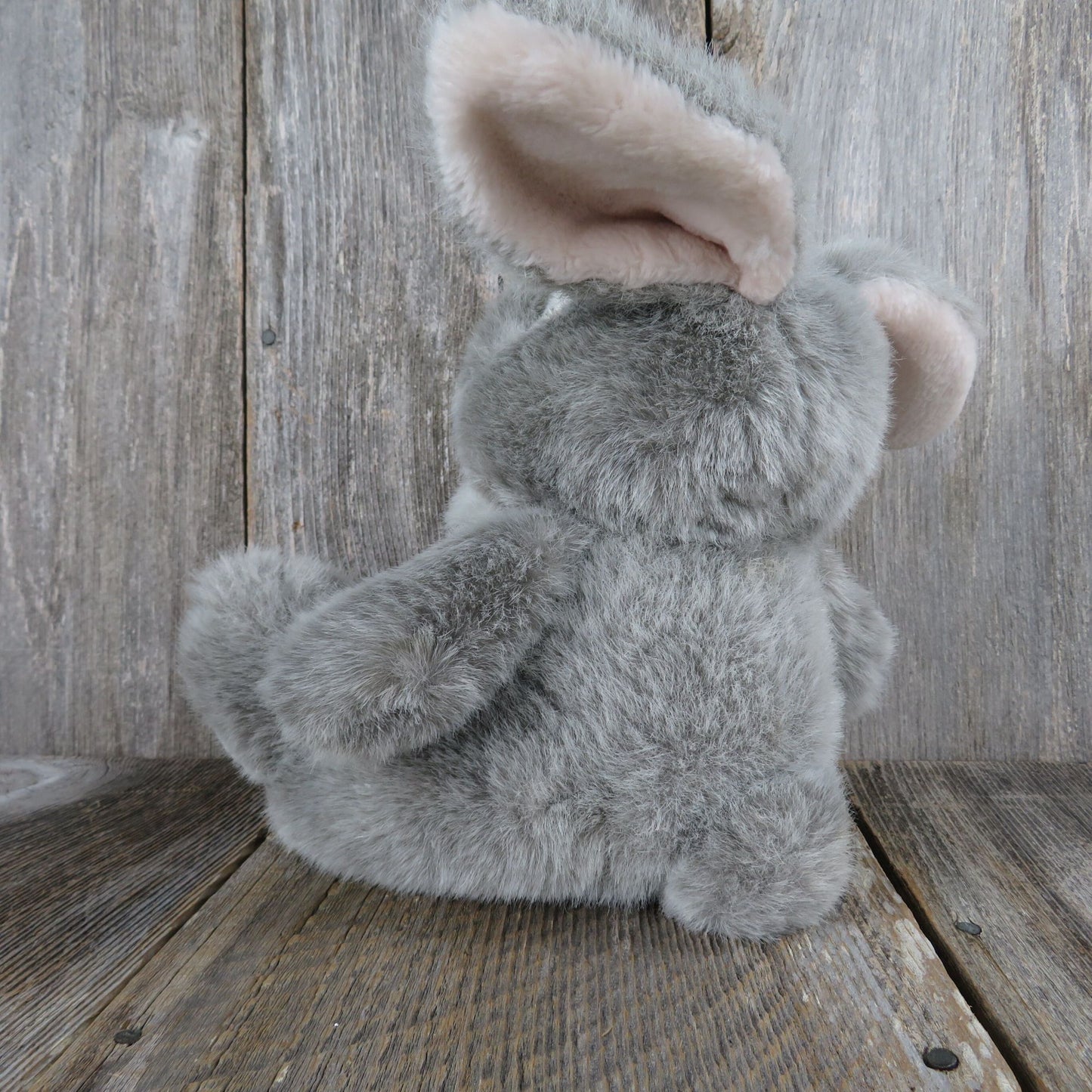 Vintage Bunny Rabbit Plush Grey Big Feet Mervyn's Playful Pals Easter Stuffed Animal Christmas Korea