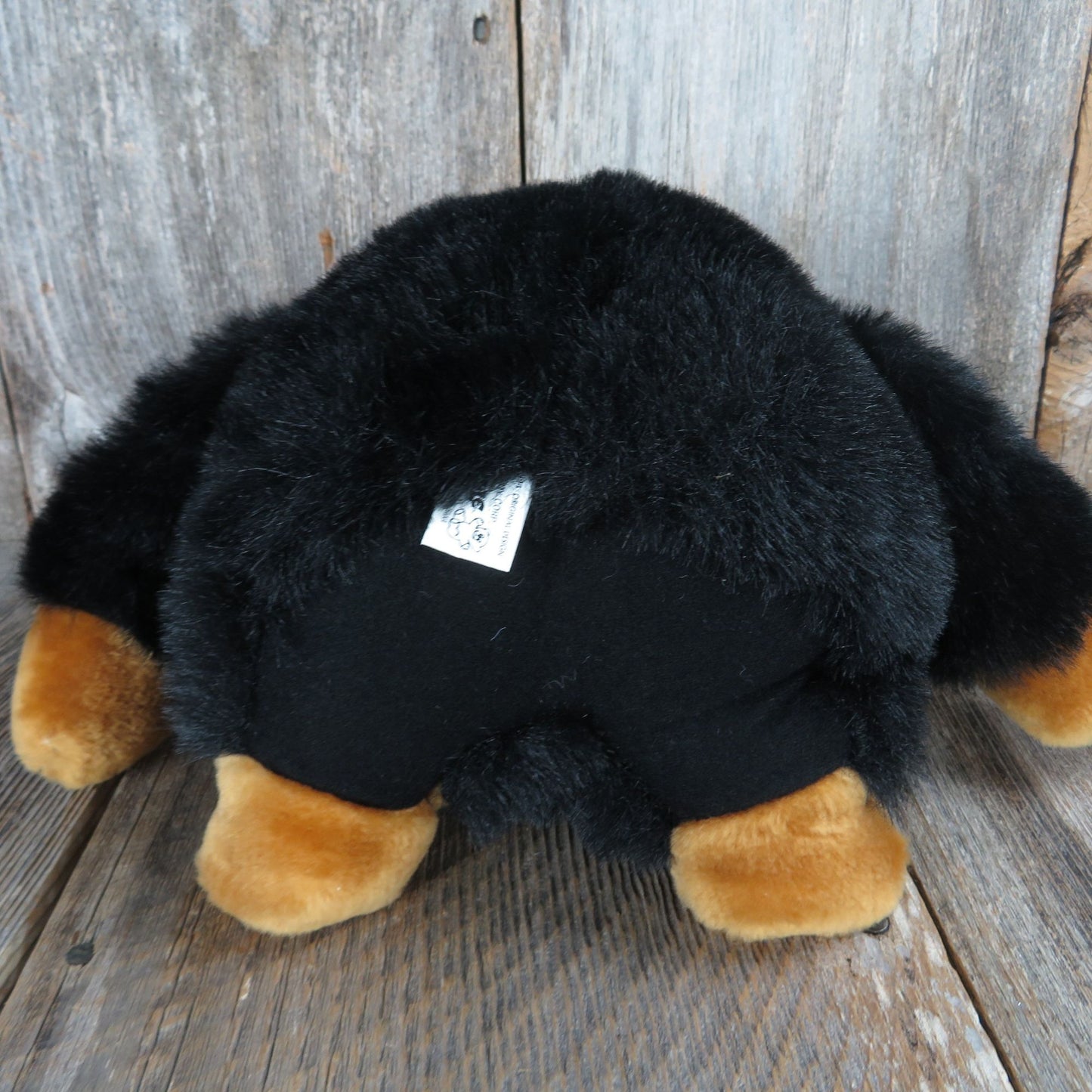 Vintage Black Gorilla Plush Brown Face Ape Soft Nose Fable Toys 1994 Stuffed Animal Monkey