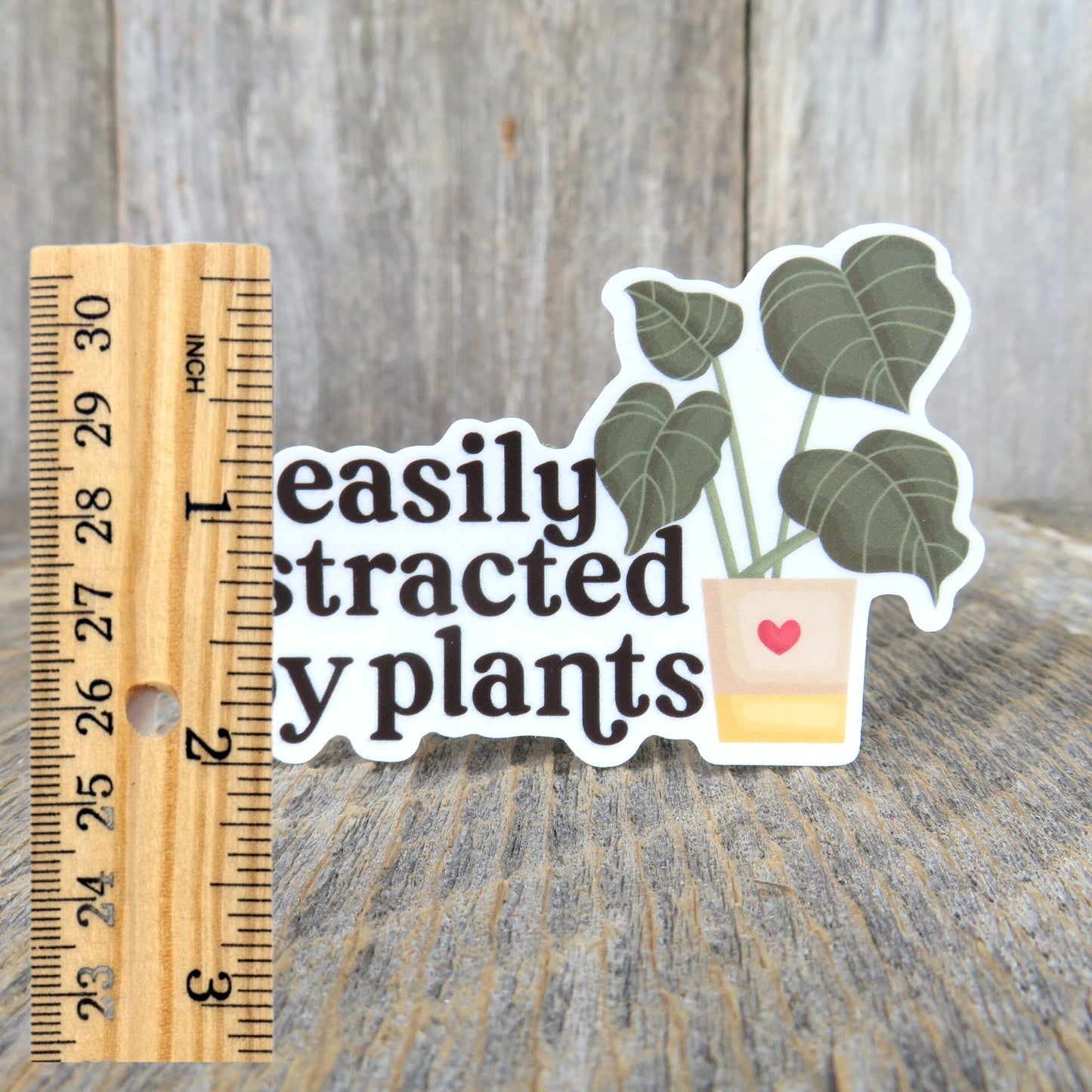 Easily Distracted by Plants Sticker Plant Addict Large Leaf Potted Funny Plant Lover