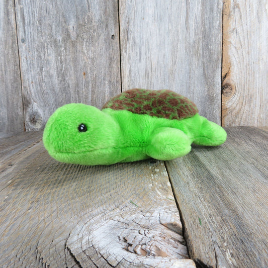 Vintage Turtle Plush Ty Green and Brown Beanie Buddies 1999 Stuffed Animal