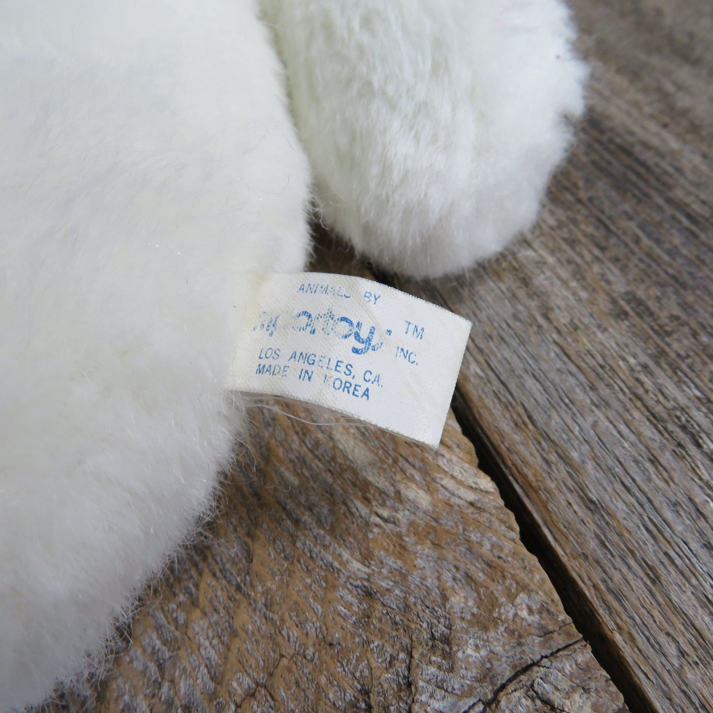 Vintage Standing White Bear Plush Brown Nose Paw Pads Polar Bear IT Import Toys Korea 1980