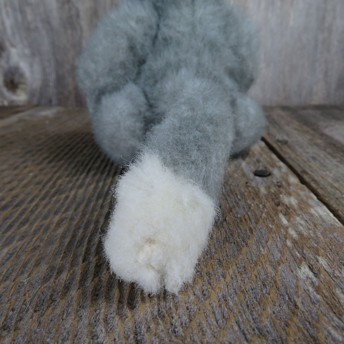 Vintage Cat Kitten Plush Beanie Baby Attic Treasures Gray Jointed Whiskers Bean Bag Stuffed Animal 1993